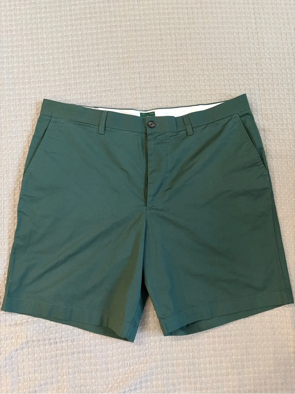 J. Crew Green Flat-Front Men's Chino Shorts